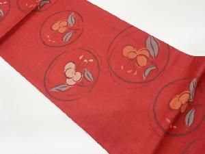 リサイクル　丸に花模様織出し袋帯